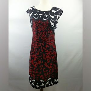 Chico's Red and Black Patterned Dress